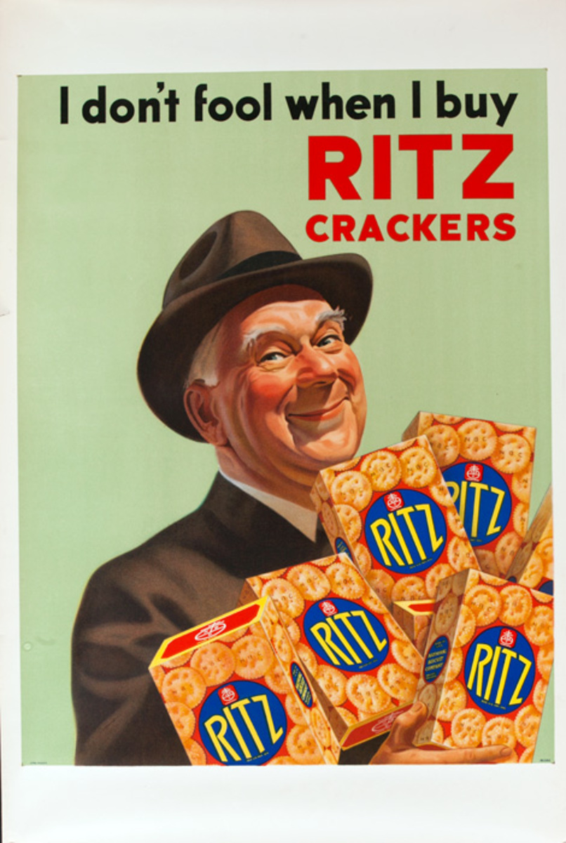 I Don't Fool When I Buy Ritz Crackers, Original American Advertising Poster