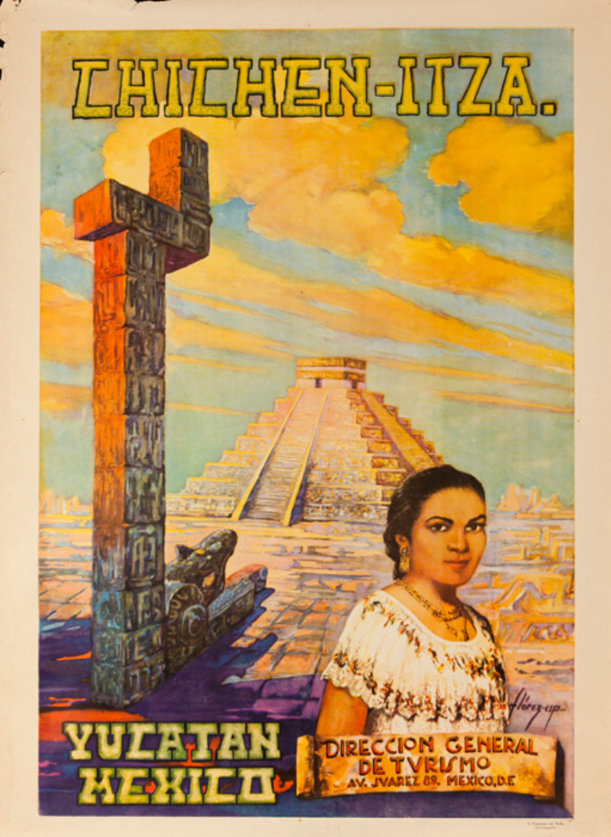 Chichen-Itza Original Yucatan Mexico Travel Poster
