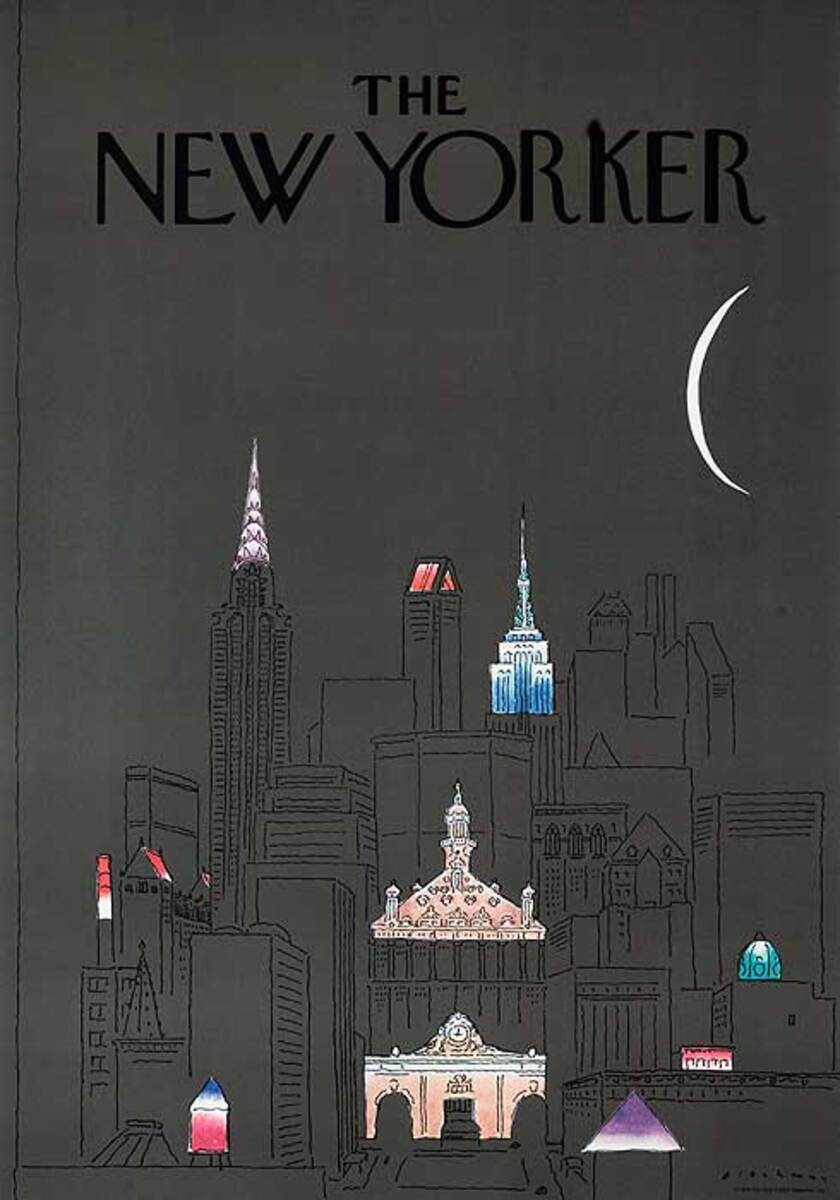 The New Yorker Magazine Original Advertising Poster Skyscrapers