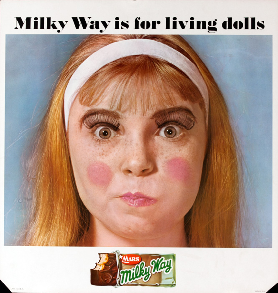 Mars Candy Original Advertising Poster Milky Way Is For Living Dolls