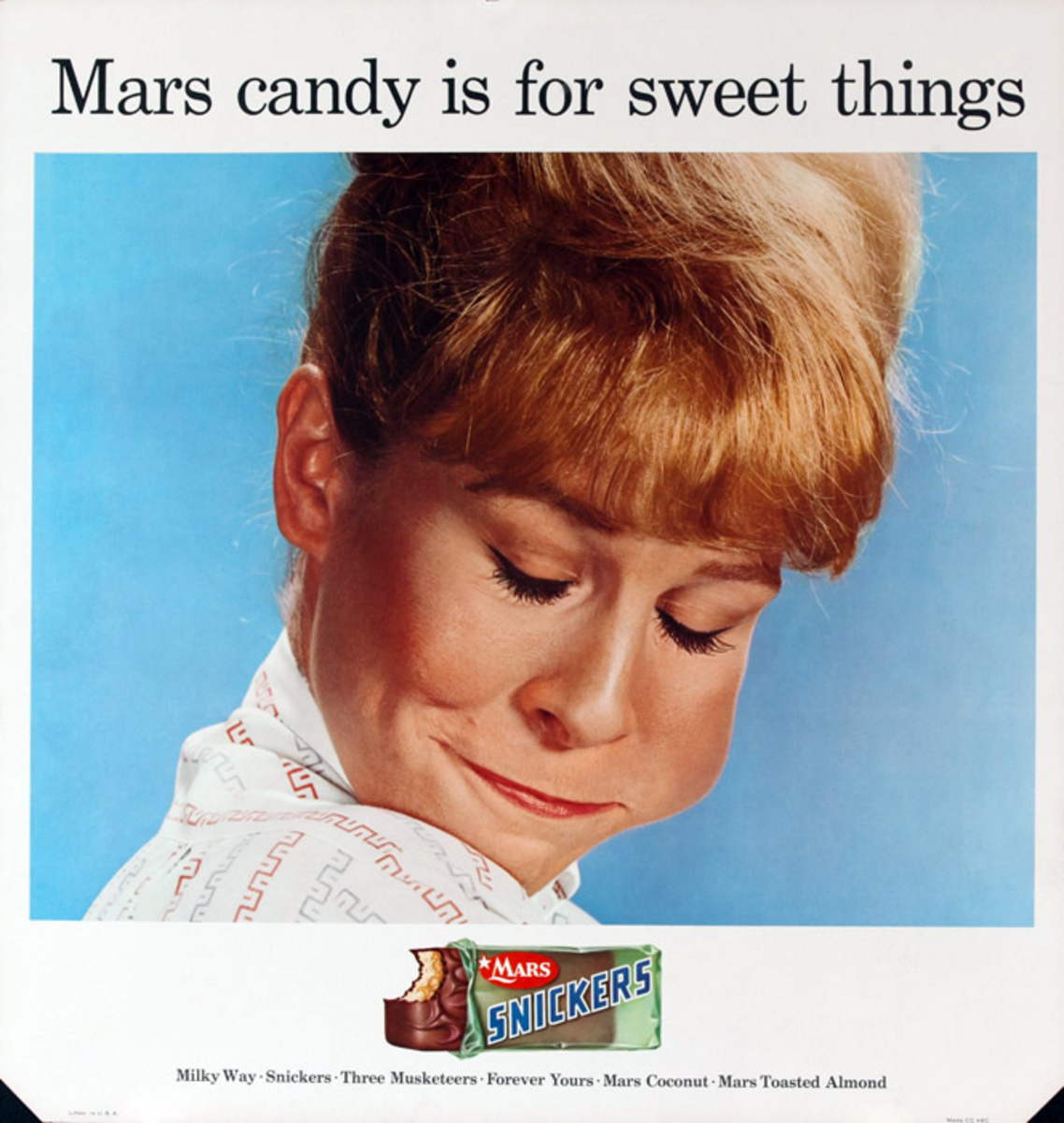 Mars Candy Original Advertising Poster, Mars Candy is for sweet things.