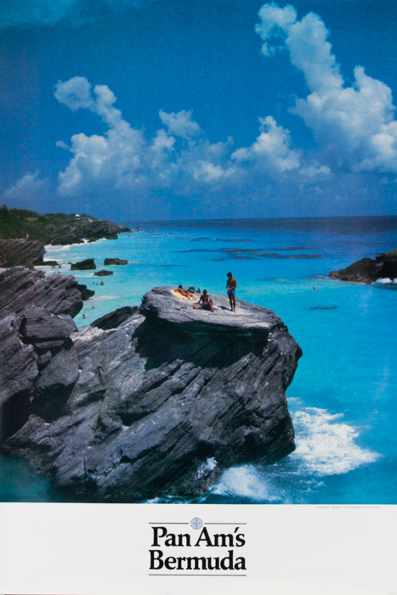 Pan Am Airlines Original Travel Poster, Bermuda