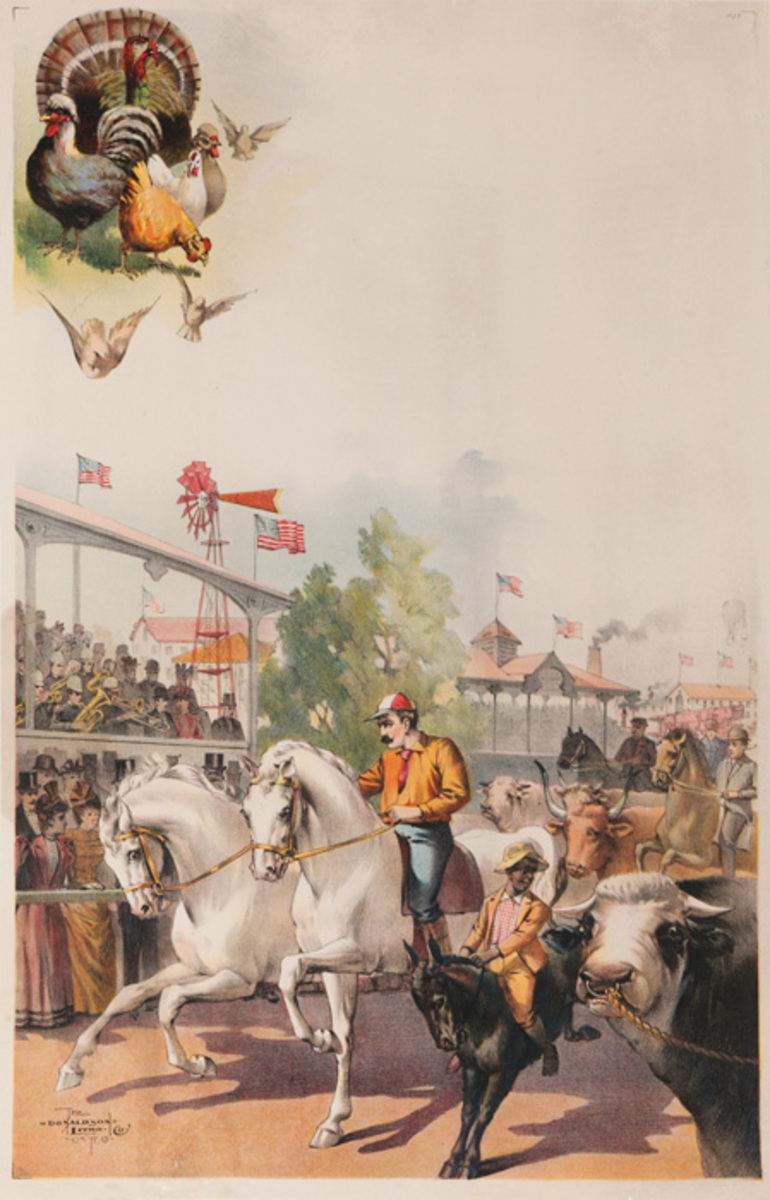 Original American Fair Poster Prize Race Horses, Young Black Jockey