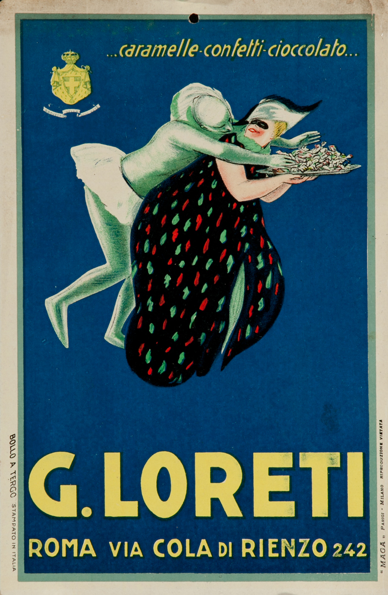 G Loreti Rome, caramelle confetti ciocolato Original Italian Candy Advertising Poster