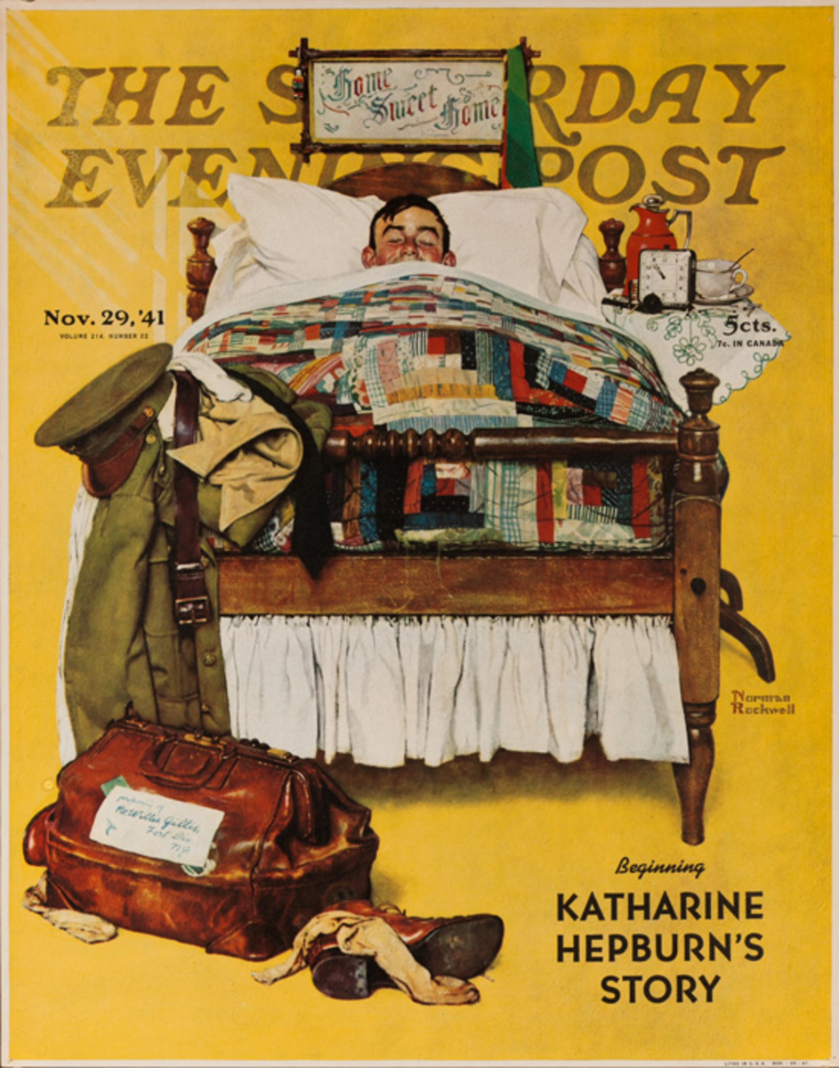Saturday Evening Post Original Advertising Poster, Nov. 29, 1941