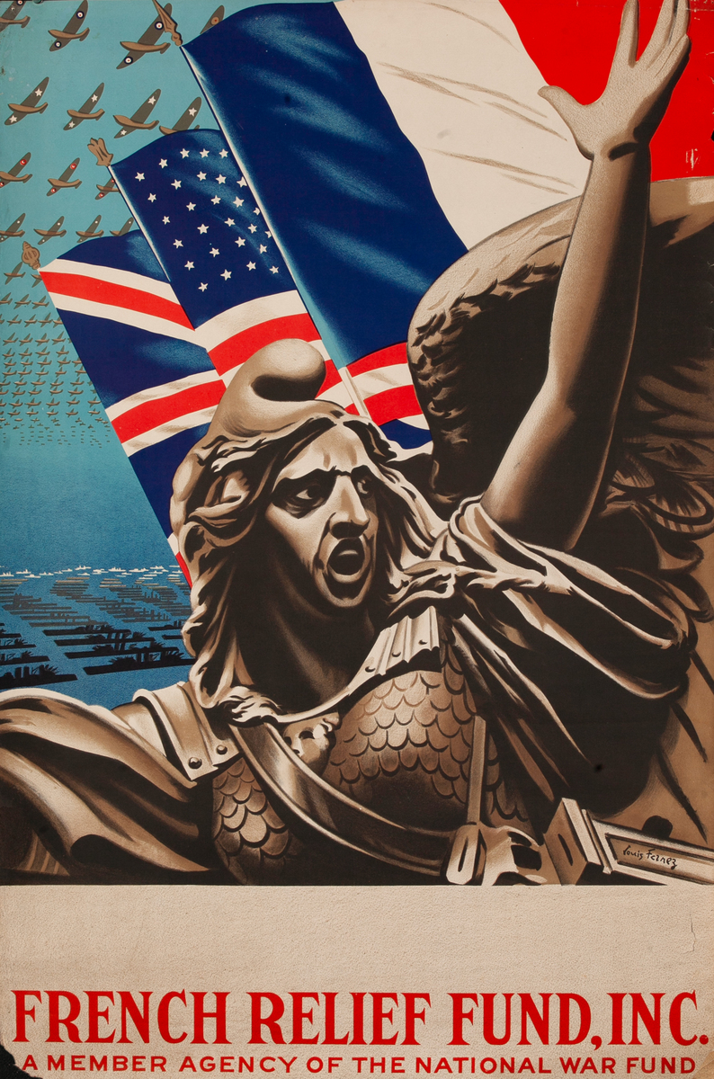 French Relief Fund, Inc. Original World War II poster