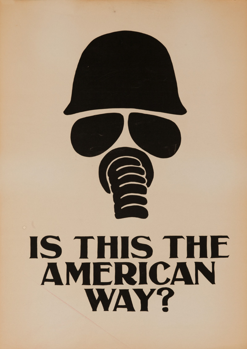 Original Anti Vietnam War Poster, Is This the American Way? Gas Mask