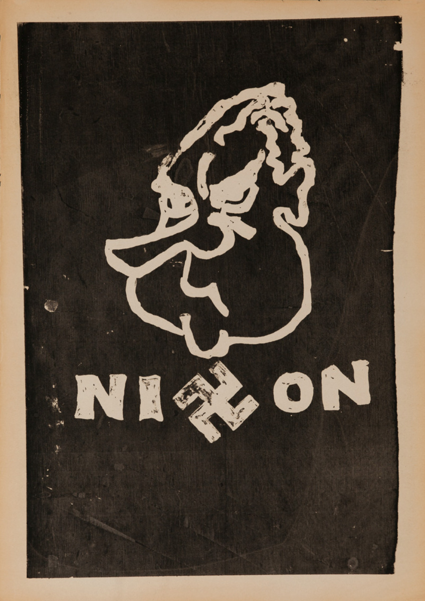 Original Anti Vietnam War Poster, Nixon Swastika