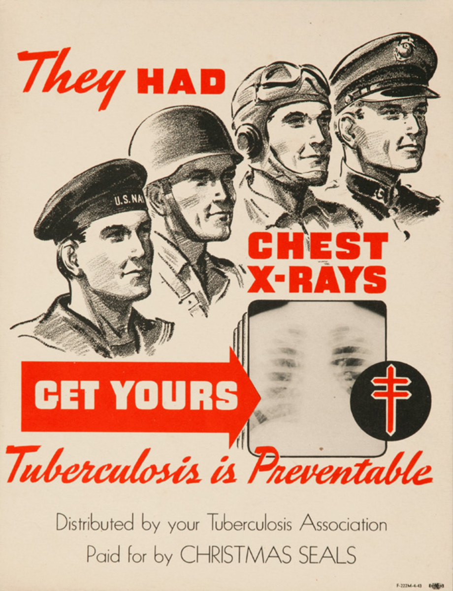 They Had Chest X-Rays, Get Yours Original Tuberculosis Health Poster