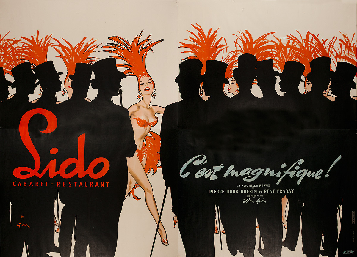 Paris Lido Cabaret Original French Advertising Poster C'est Magnifique!