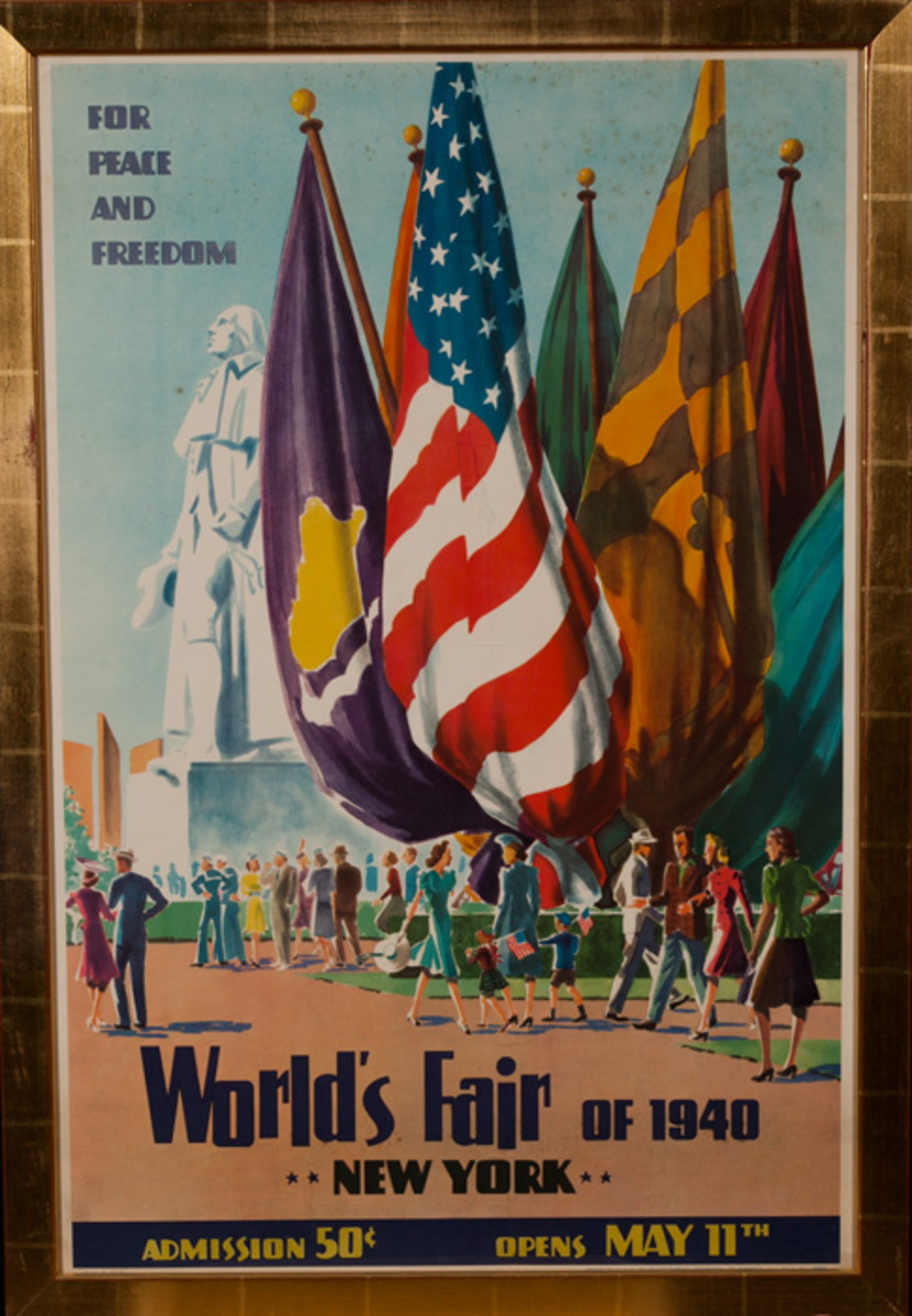 For Peace and Freedom New York World's Fair of 1940 Original Travel Poster