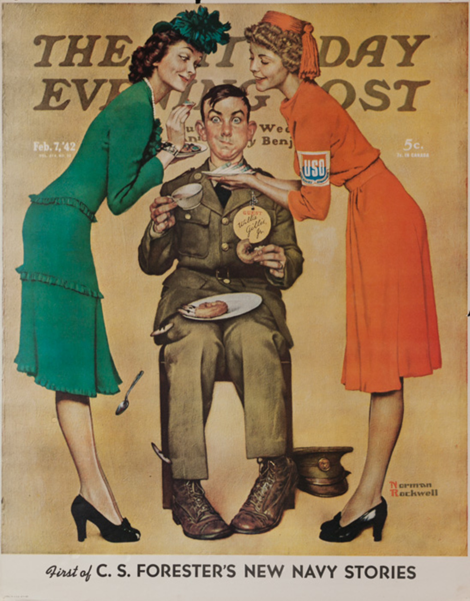 Saturday Evening Post Original Advertising Poster Feb 7, 1942