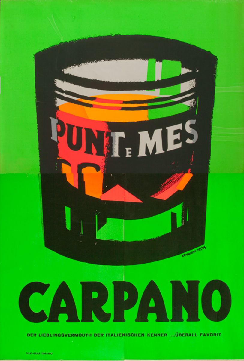 Carpano Punt e Mes Original Italian Quatrofolio Poster