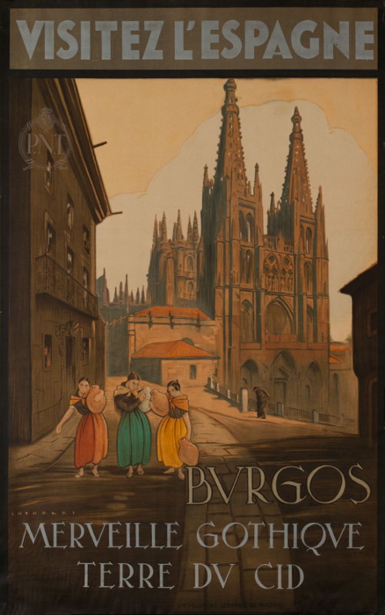 Visitez L'Espagne Burgos Original Spanish Travel Poster