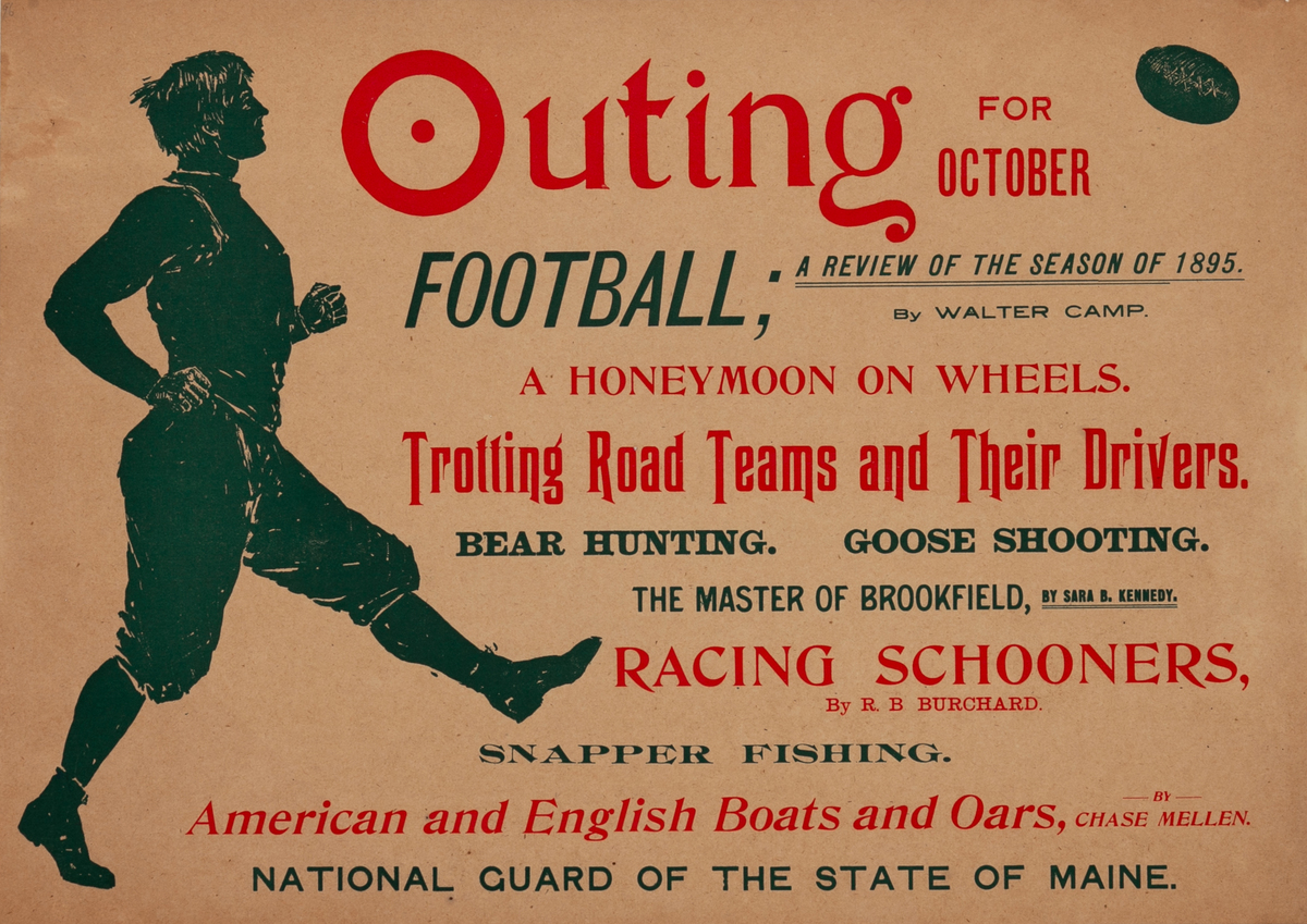Outing for October Football A Review For The Season Original American Magazine Advertising Posters