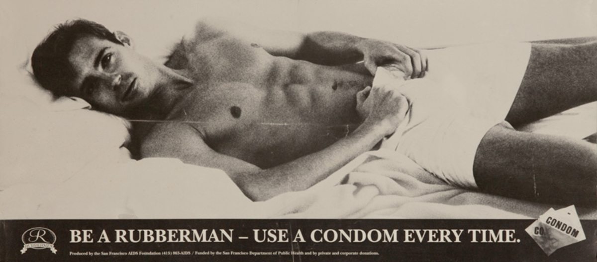 Be A Rubberman Use A Condom Every Time Original San Francisco Aid Healthcare Poster
