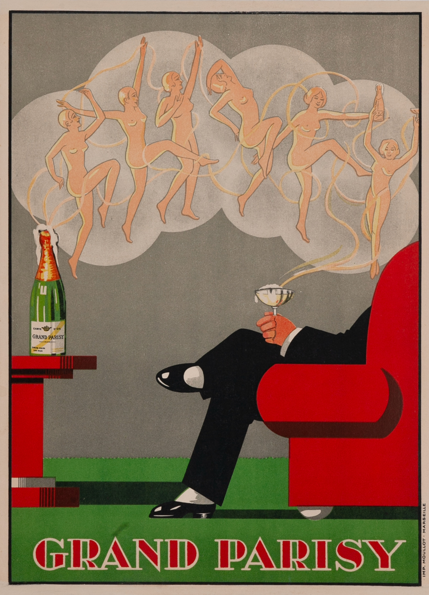 Grand Parisy Original French Champagne Advertising Poster