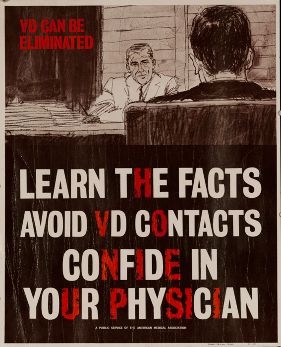 VD Can Be Eliminated. Learn The Facts, Avoid VD Contacts, Confide in Your Physician, Original AMA Poster