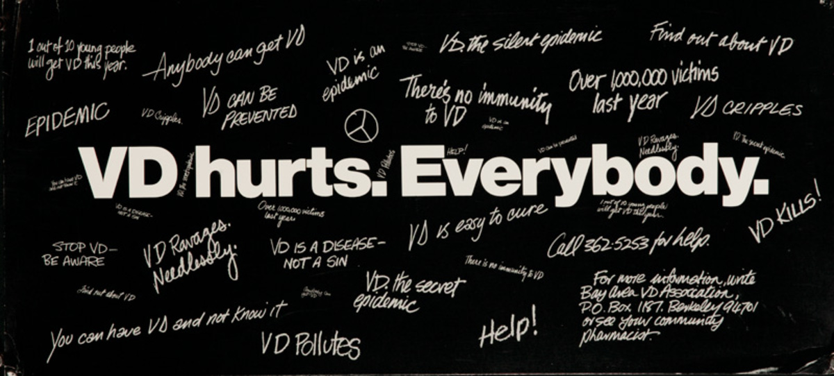 VD Hurts Everyone, Original California Venereal Disease Health Poster