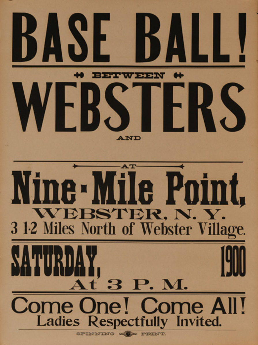 Base Ball RARE Early Baseball Advertisng Poster 