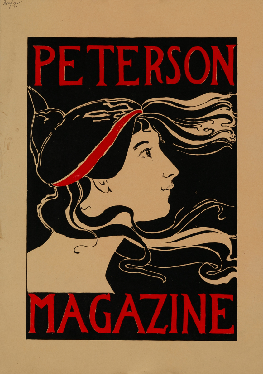 Peterson's Magazone American Literary Poster Woman w/flowing Hair