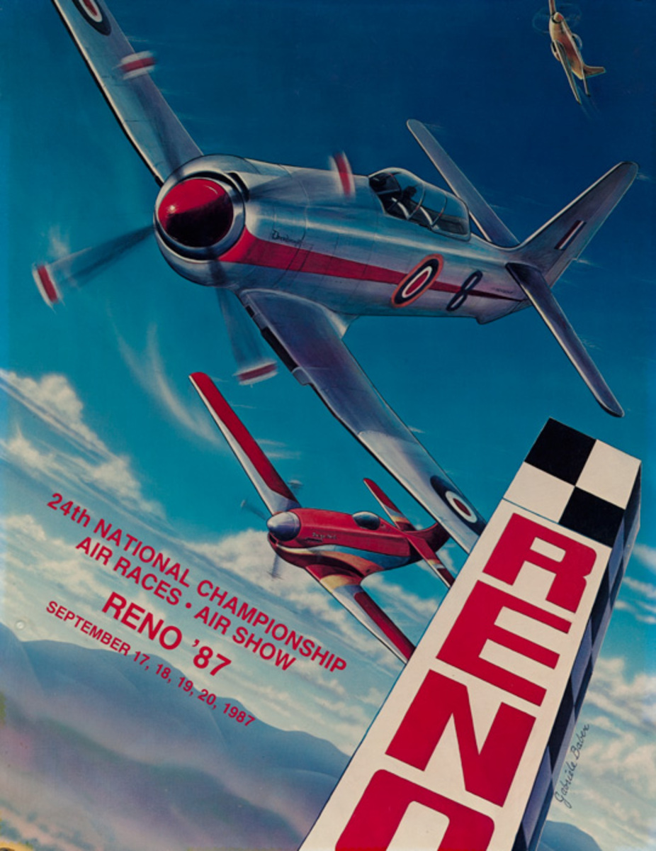 Reno Nevada Original 1987 National Air Races Poster