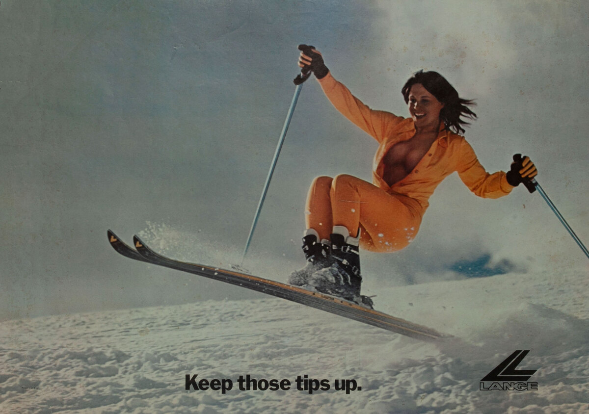 Keep Those Tips Up Original American Lange Ski Poster