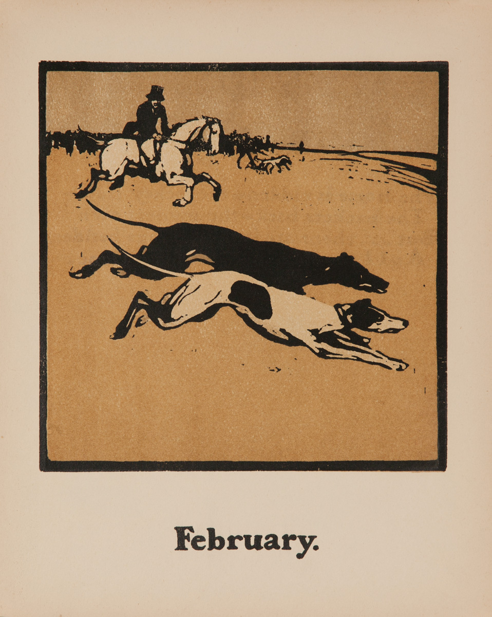 February Coursing Original Sports Print