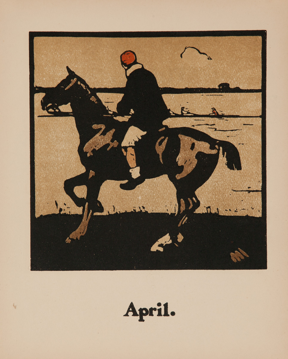 April Horse Riding -  Original Sports Print
