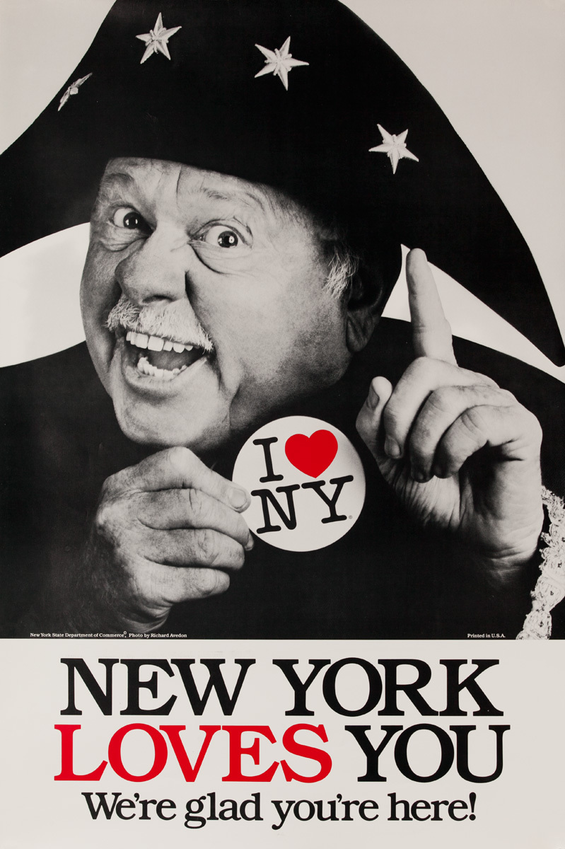 I Love NY Original New York Travel Poster, Mickey Rooney