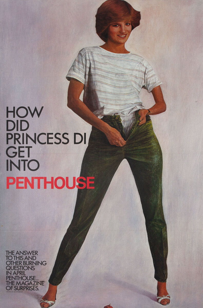 Princess Di (Diana) In Penthouse Satire Original Literary Poster 