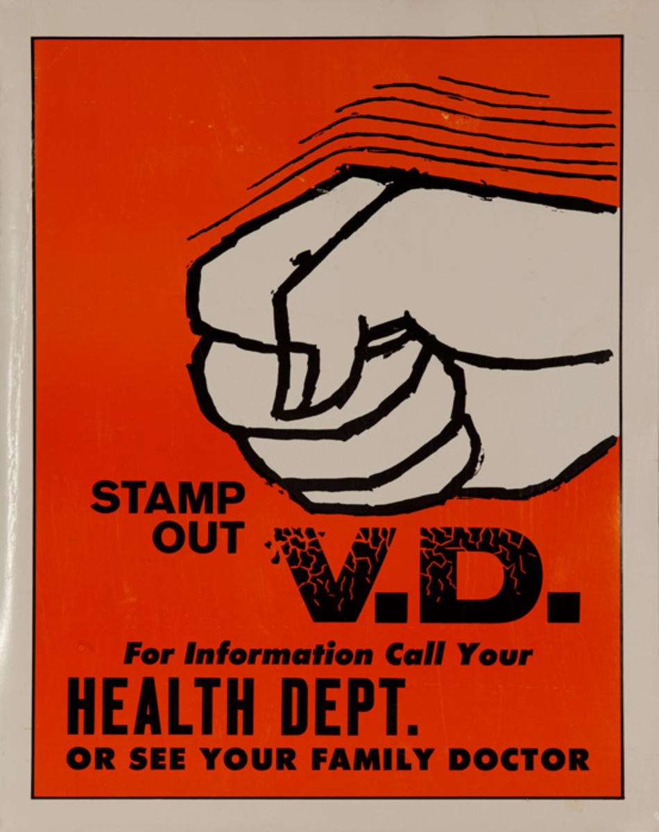 Stamp Out VD Original Venereal Disease Health Poster