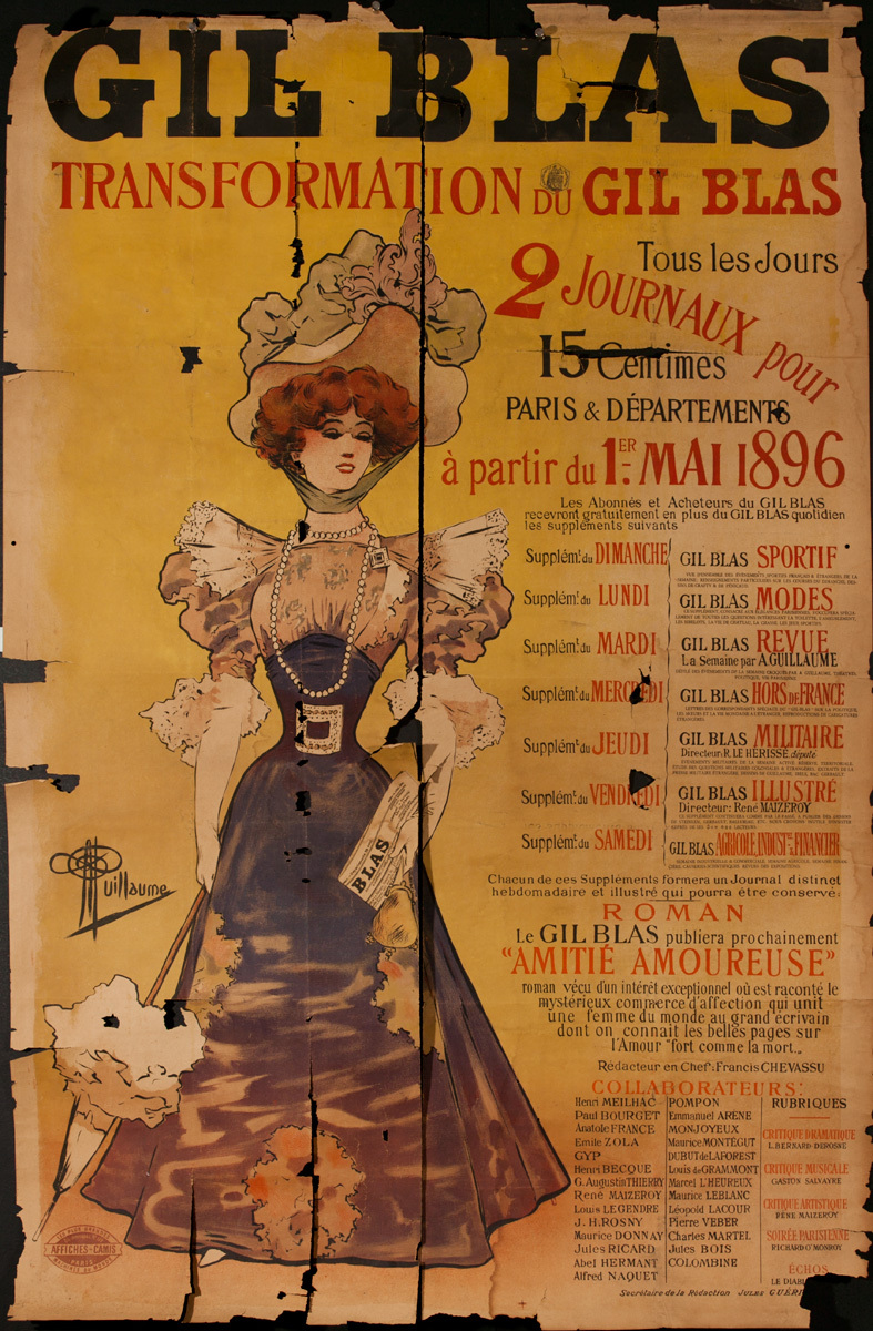 Gil Blas Original French Advertising Poster