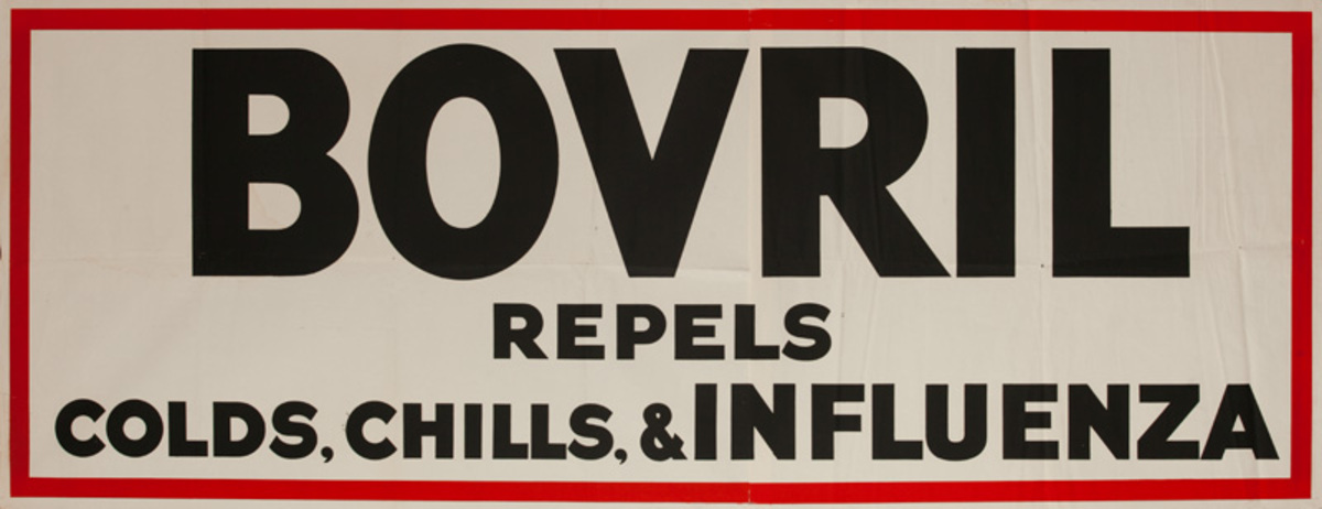 Bovril Repels Colds, Chills , & INFLUENZA Original British Advertising Poster