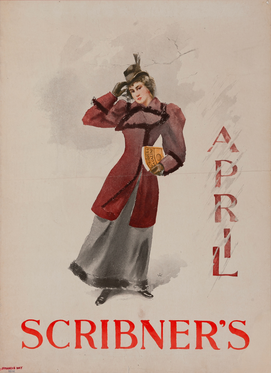 Scribner's April Original American Literary Poster Francis Day