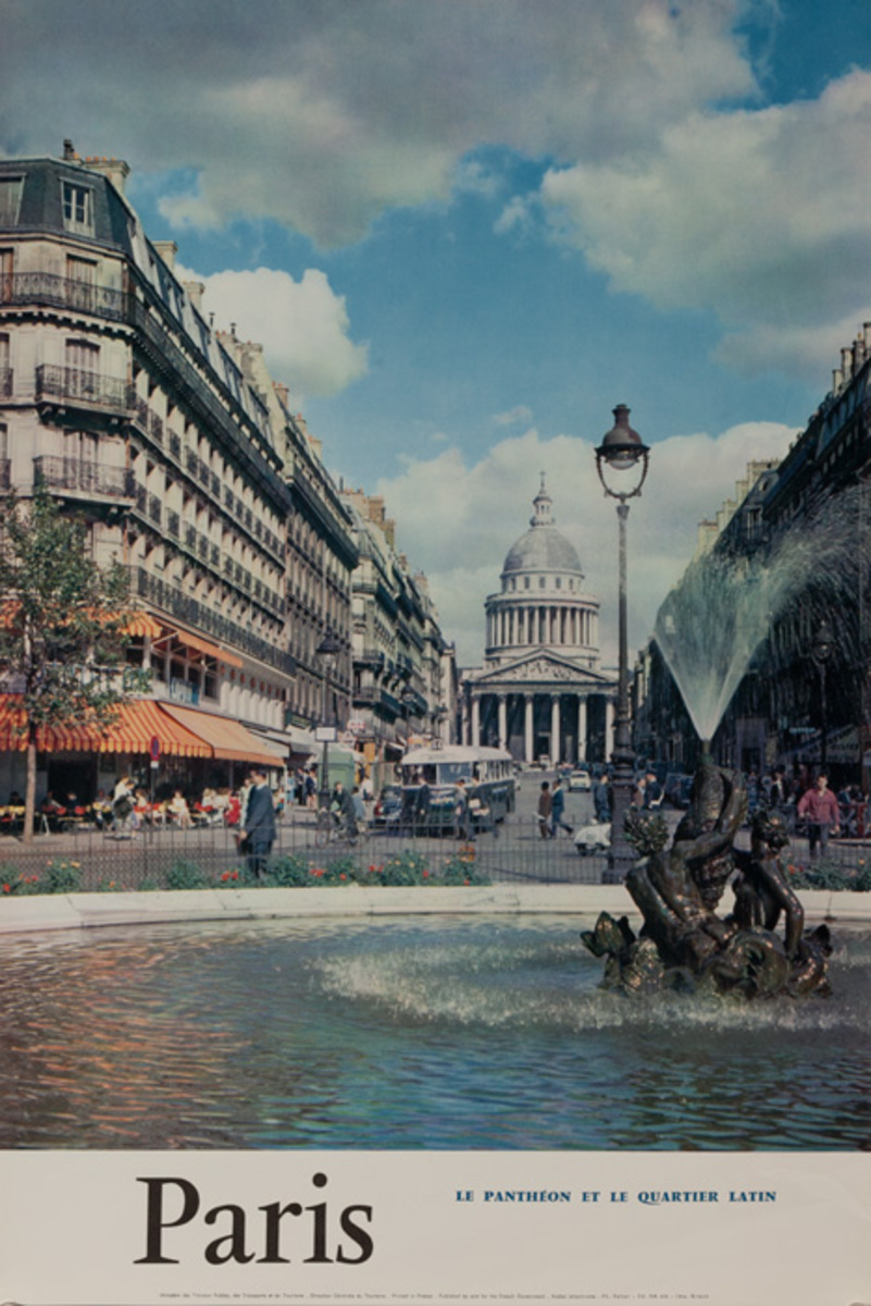 Paris, Le Pantheon et le Quartier Latin, Original French Travel Poster 