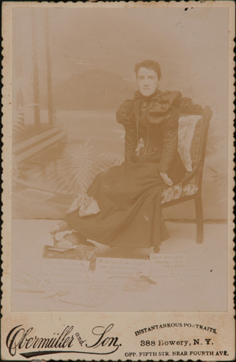 Cabinet Card of Handicapped Craftwoman, Original 19th Century Photogrph