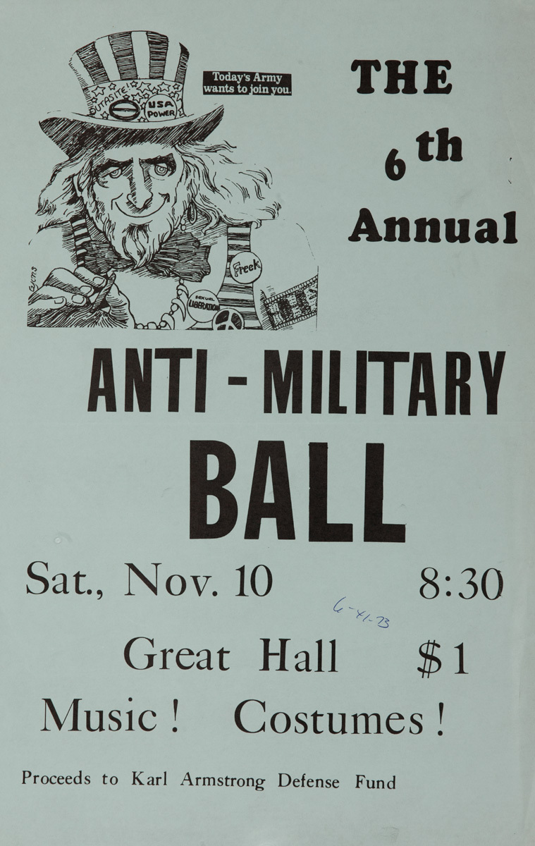 The 6th Annual Anti-Military Ball Vietnam War Protest Poster