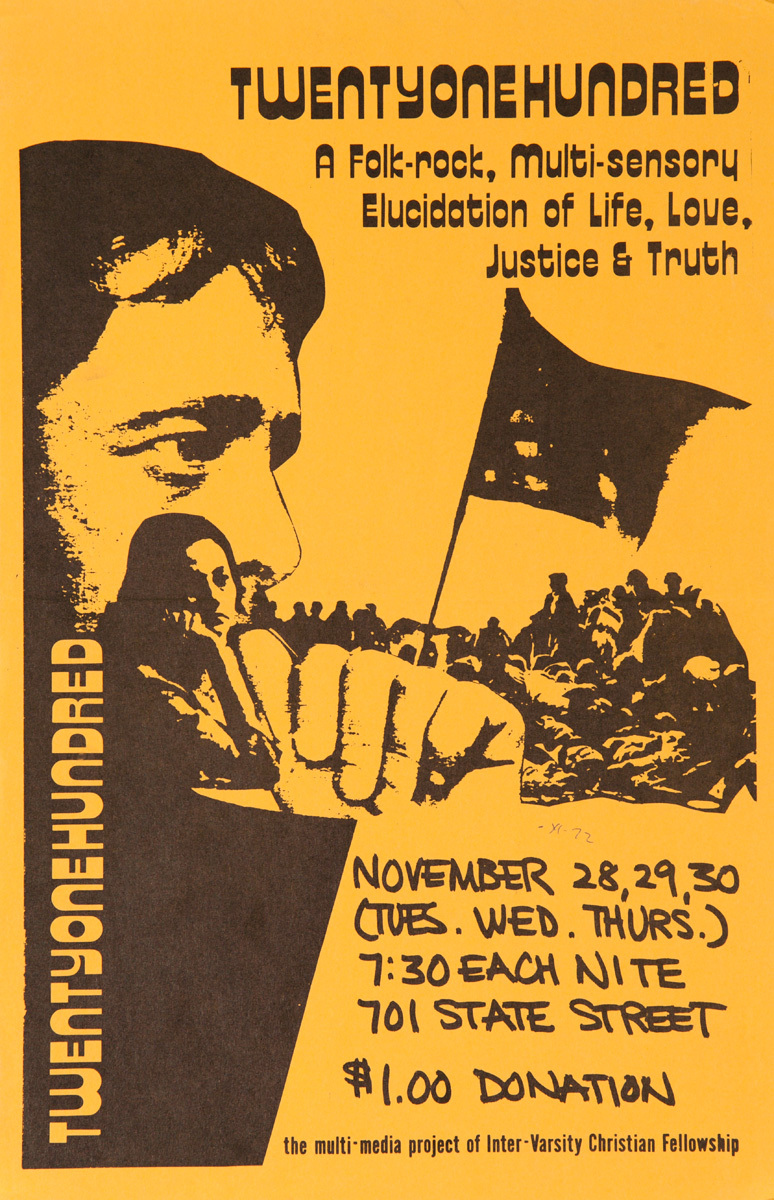 TWENTYONEHUNDRED A Folk-Rock, Muti-Sensory, Elucidation of Life, Love, Justice and Truth - Original American Vietnam War Era Protest Poster  