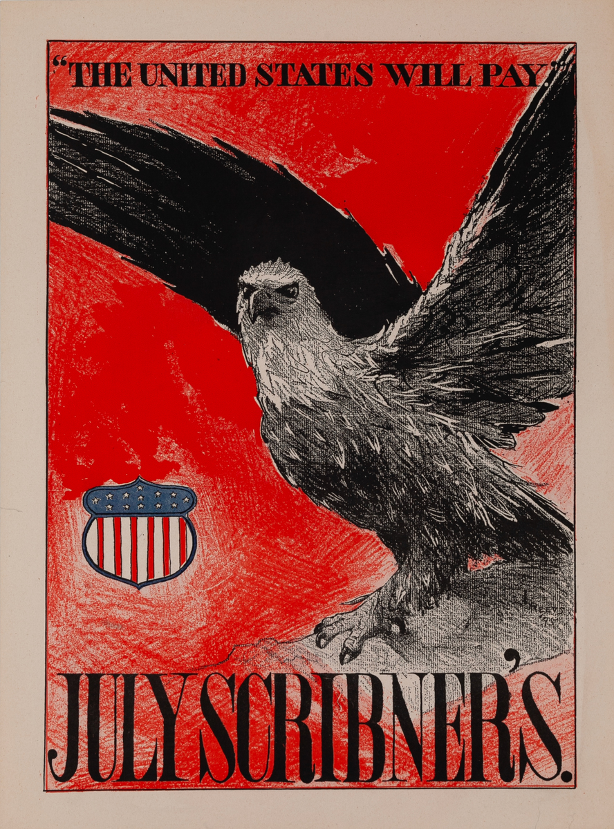 July Scribner's The United States Will Pay Original American Literary Poster 