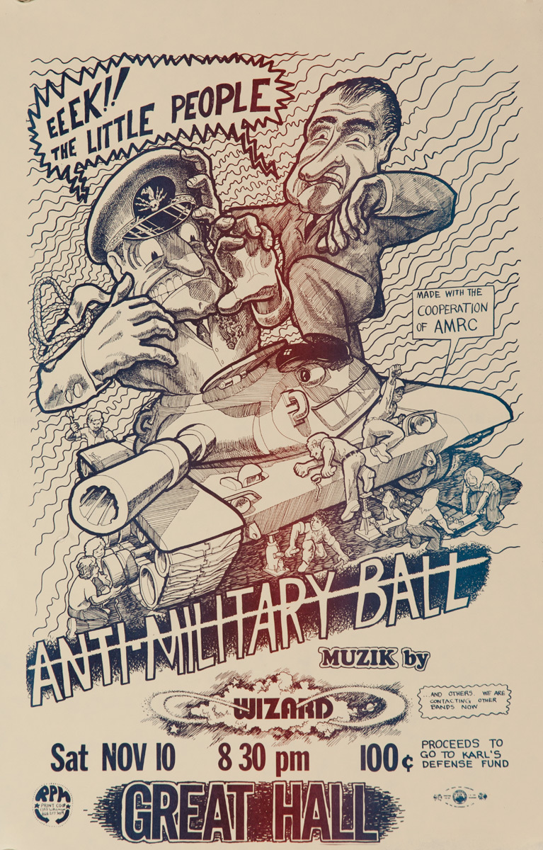 Anti Military Ball Original American Vietnam War Era Protest Poster