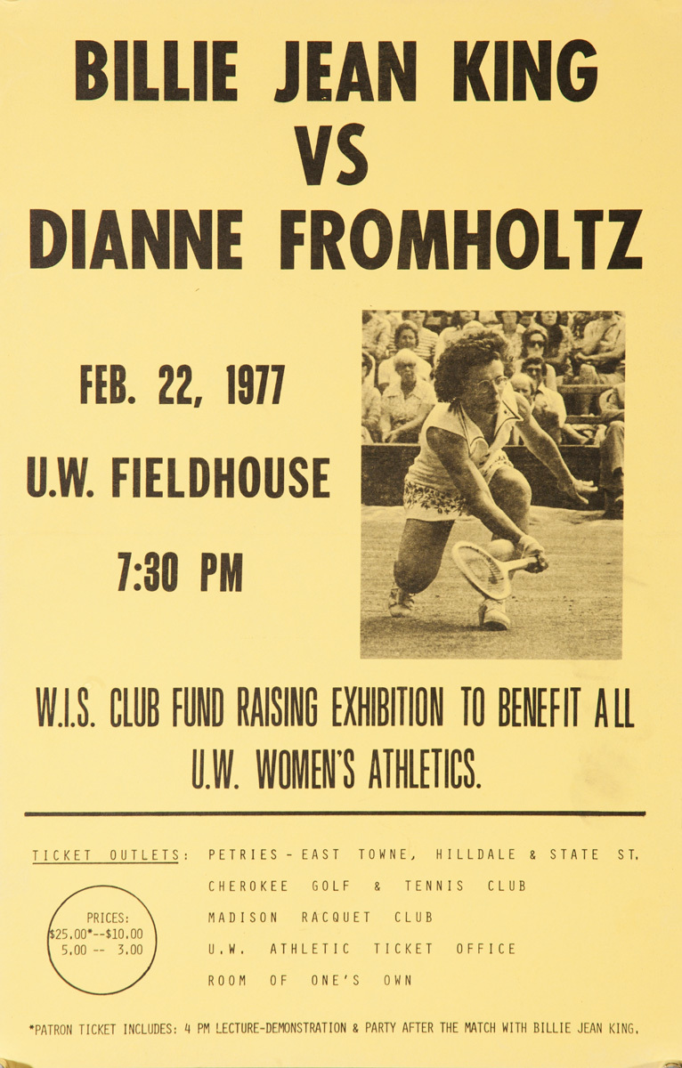 Billie Jean King Vs Dianne Fromholtz, Original American Sports Poster yellow