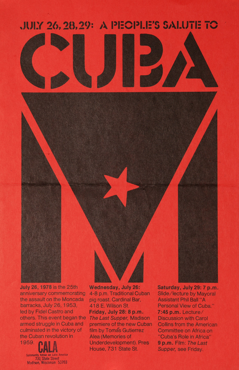 A Peoples Salute to Cuba, Original American Protest Poster