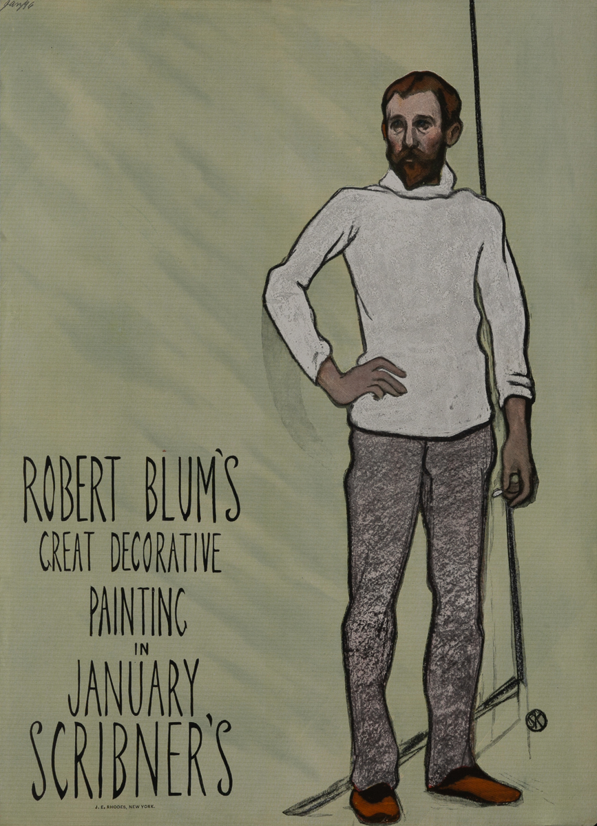 January Scribner's Original American Literary Poster Robert Blum's Paintings