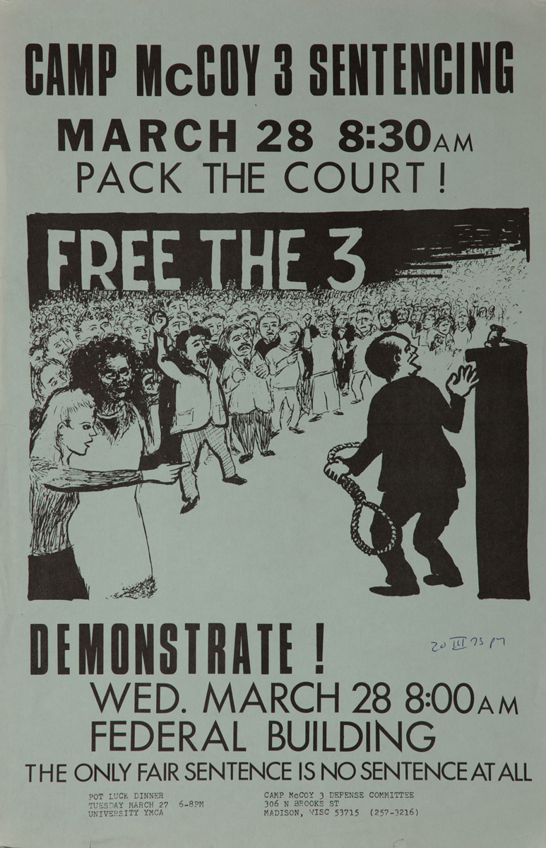 Free the 3, Original American anti-Vietnam War Protest Poster