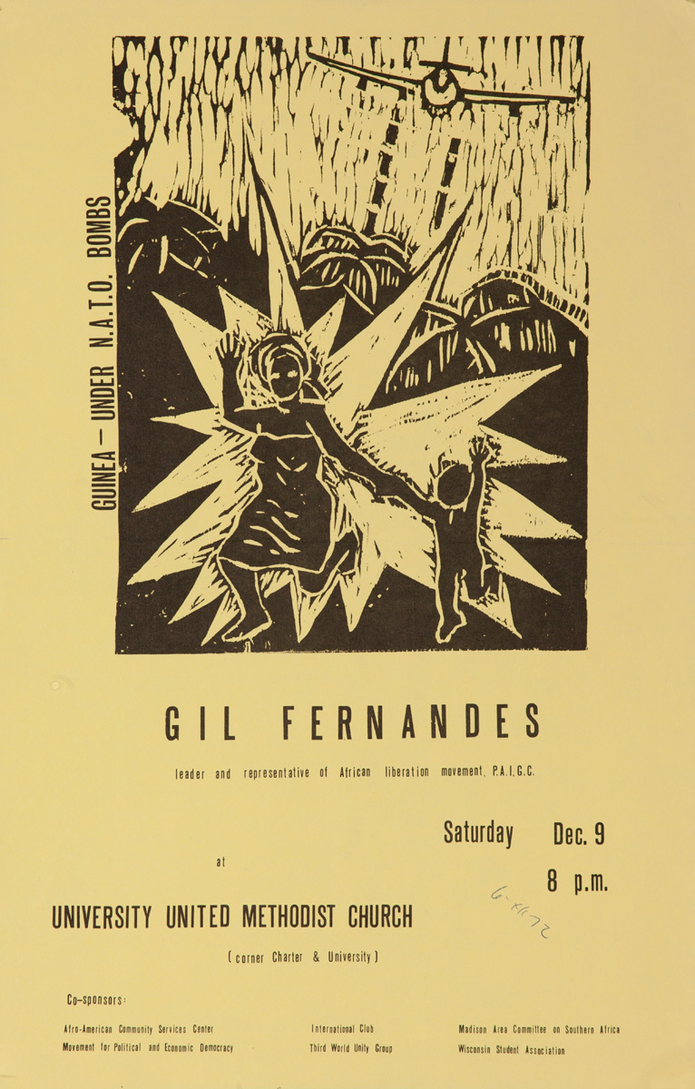 Gil Fernandes Leader and Representative of African Liberation Movement, PAIGC Original American Protest Poster 