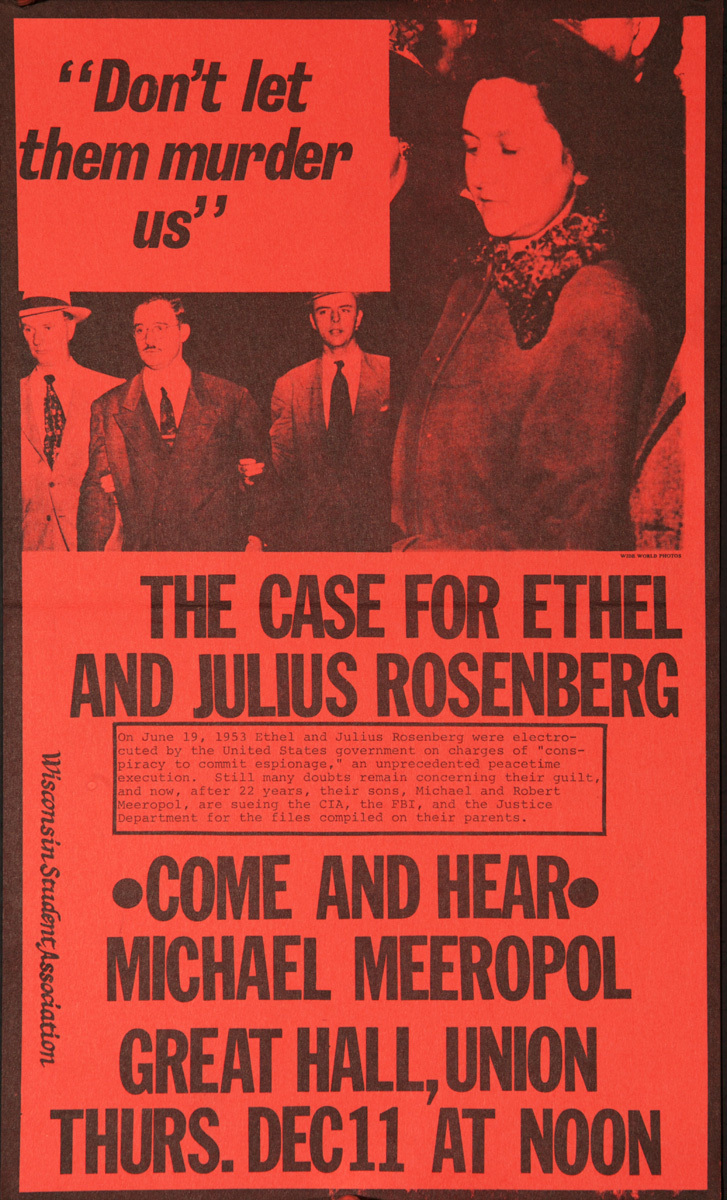 The Case For Ethel And Julius Rosenberg Original American Protest Poster