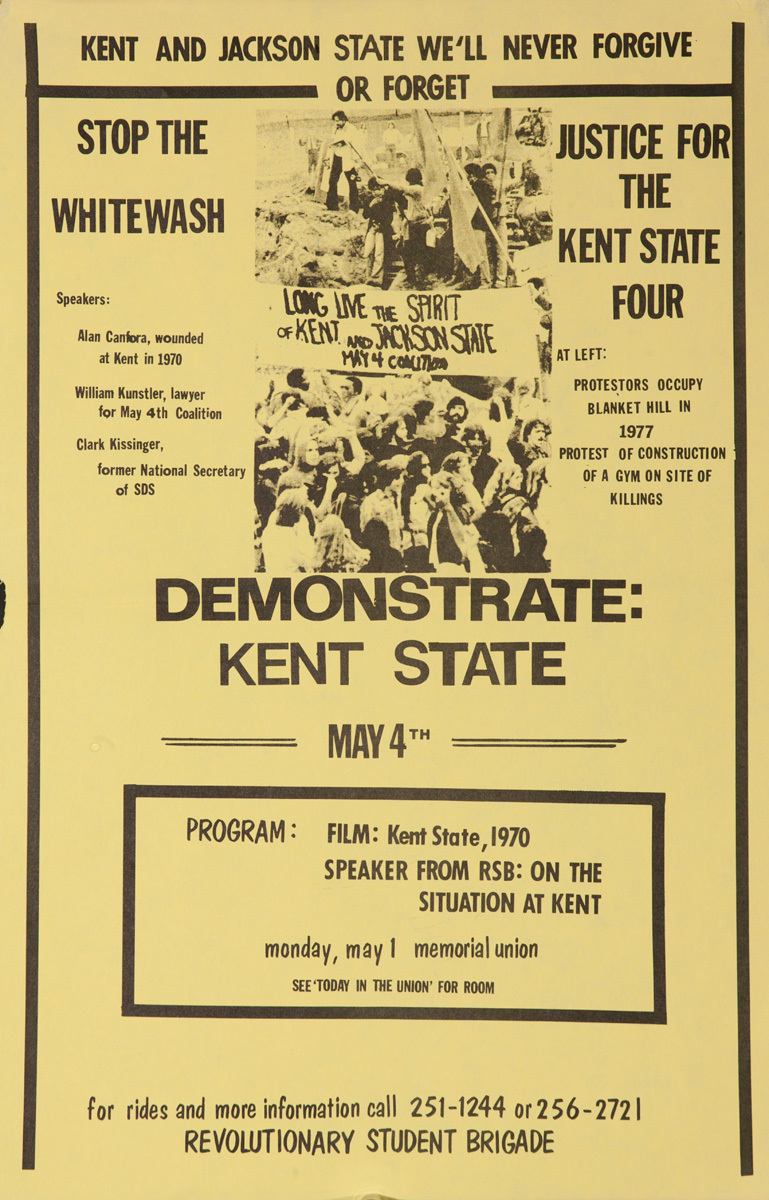 Kent and Jackson State We'll Never Forgive or Forget Original American Political Protest Poster