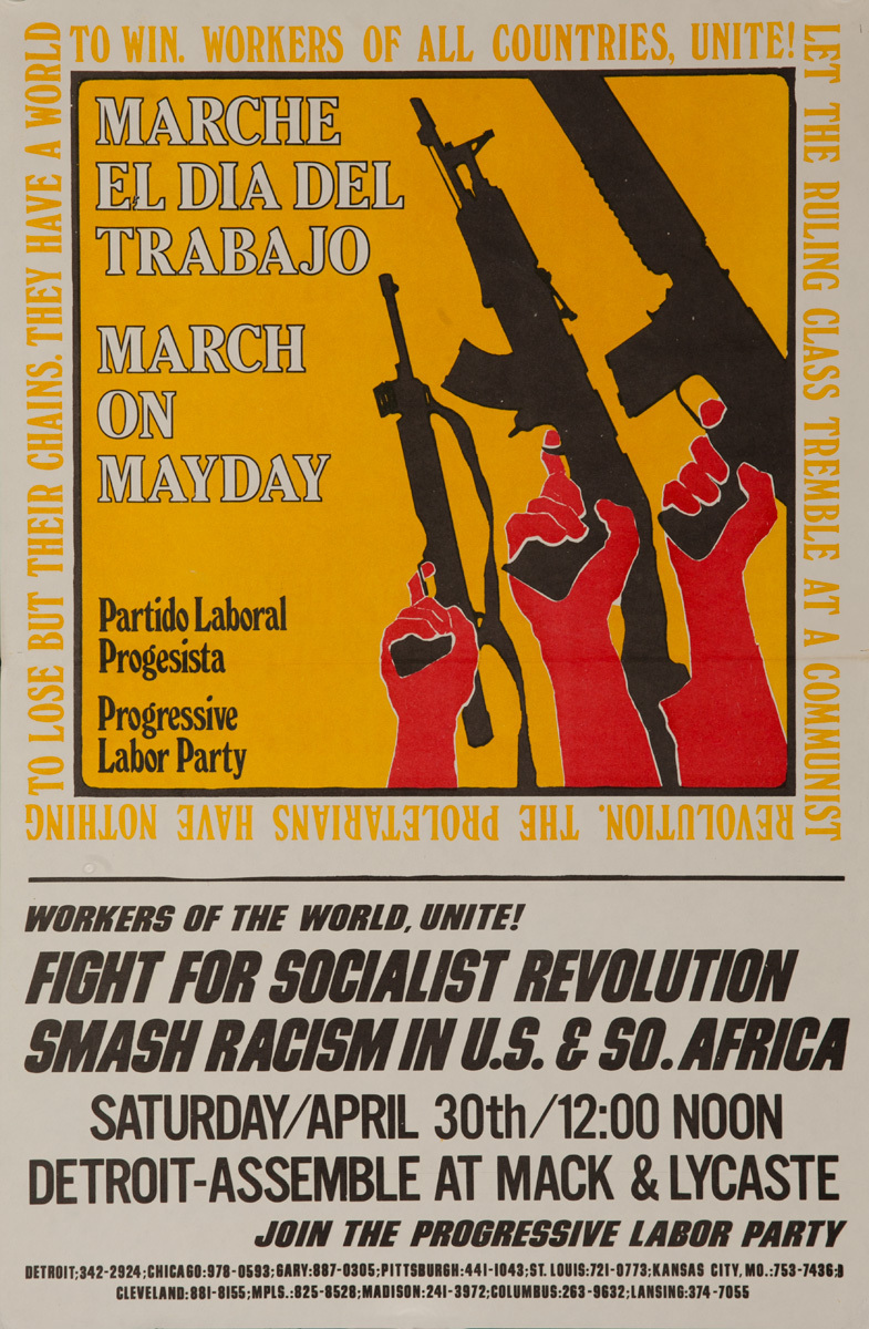 March On Mayday, MArche El Dia Del Trabajo Original American College Protest Poster