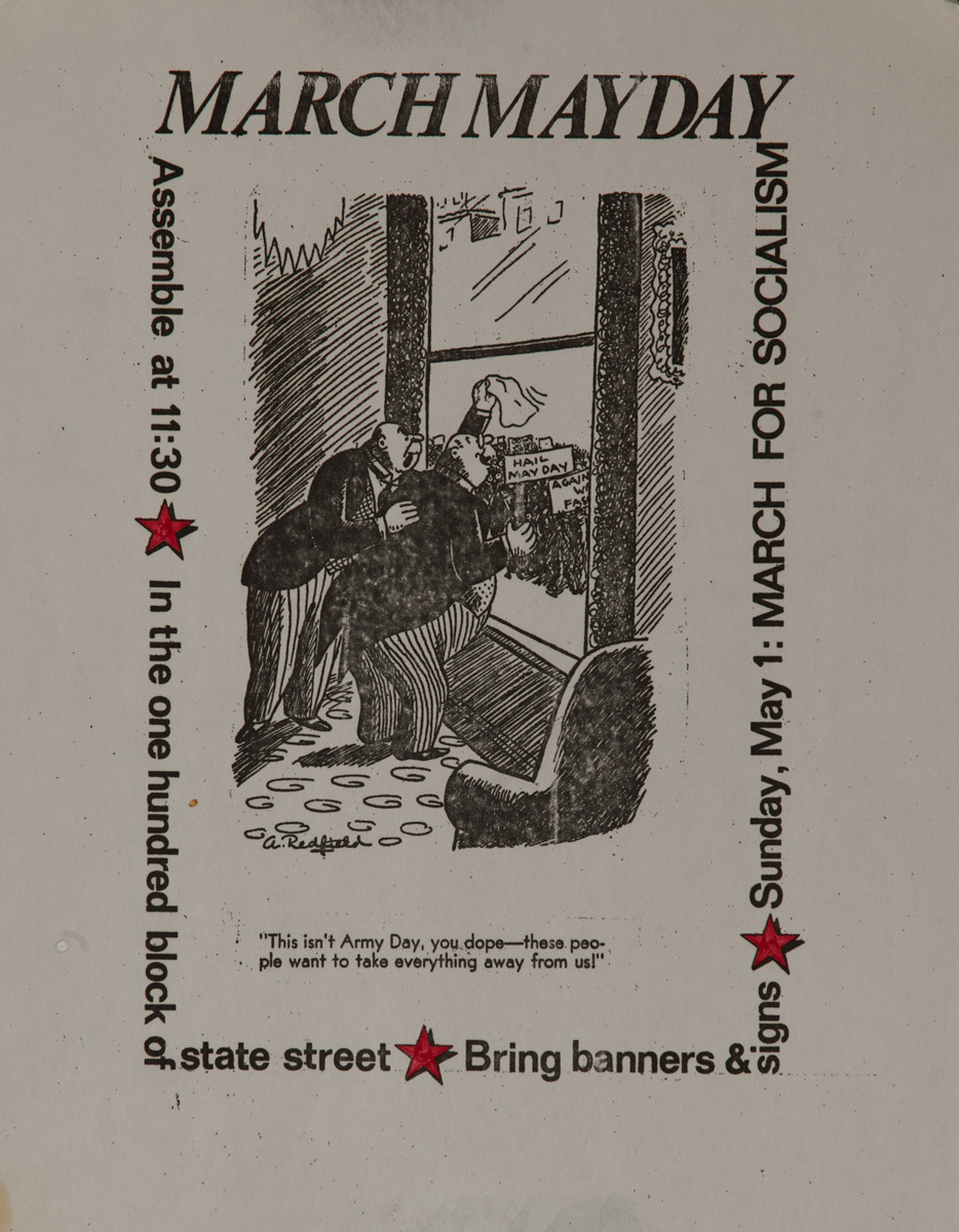 March Mayday, March For Socialism Original American College Protest Poster